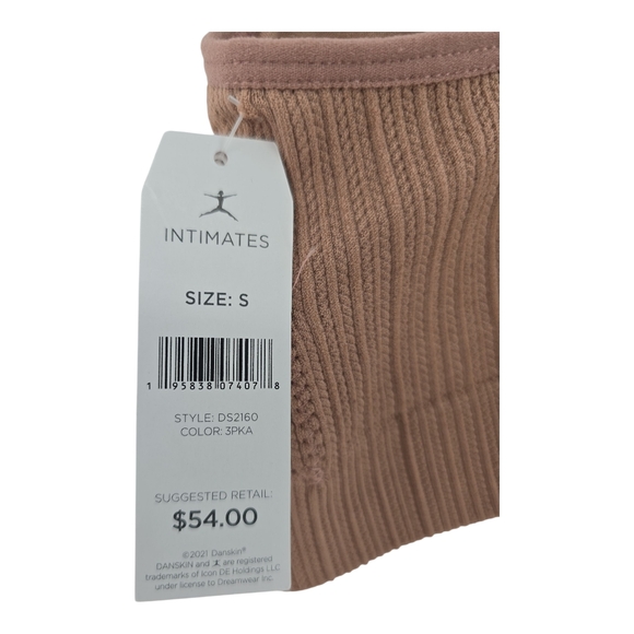 Danskin NWT Ribbed Strappy Bralette Small Pink Sports Bra Cross Back Retail $54 - Picture 5 of 7